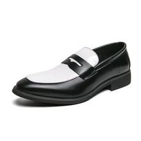 FashionClassics Vyriški odiniai batai Spalvų derinimo plokščiapadžiai batai Biuro verslo odiniai batai Vyriški laisvalaikio batai Minimalistiniai vyriški loaferiai 40 gray