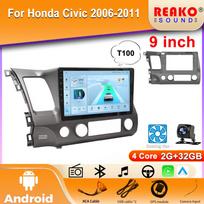 Belaidis automobilinis grotuvas Honda Civic 2006-2011, CarPlay, Android Auto, IPS jutiklinis ekranas, automobilinis radijas su galinio vaizdo kamera, GPS 4 core 2GB+32GB CP