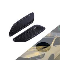 2Pcs Car Decorative Air Flow Vent Bonnet Front Hood Scoop Cover Trim Gloss Black