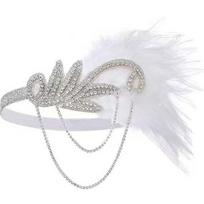 1920S Flapper Dress Accessories Retro Party Props Feather Headband For Wedding Girl  Tassels Headpiece