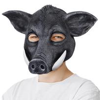 Helovino šernas kaukė, pusės veido kiaulės kaukė, vakarėlio scenos pasirodymas gyvūno galvos apdangalas, juokinga kiaulės kaukė Wild Boar Mask black