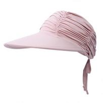 Sun Hat Wide Brim UV Protection Ponytail Hat Pleated Design Elastic Fit Empty Top Hat Summer Beach Travel Outdoor Sports Hat šviesiai rausvos spalvos