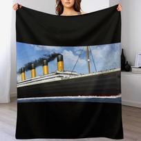RMS TITANIC OPEN WATER Throw Blanket Anti Shedding Soft Fuzzy Blanket for Home 102x76cm(40x30in)