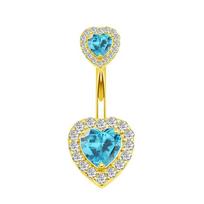 Elegant Navel Piercing Barbell Stainless Steel Curved Navel Rings Delicate Belly Rings  Daily Gold Blue