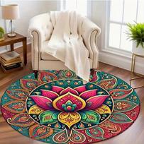 Lotoso formos spausdintas apvalus grindų kilimėlis Kilimas Pagalvė Jogos Meditacijos pagalvėlė Apvalus kilimas Namų dekoracija Diameter 80cm