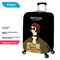 Xinqin Luggage Cover, Thickened Wear-Resistant Leather Suitcase Cover, Travel Case Dust Cover, Matilda, M Size (22-25 Inches)