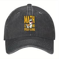 Hats Math Is No Probllama Funny Math  Vintage Washed Baseball Cap TT COTTON Adjustable