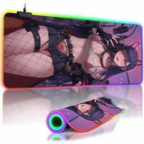 LED Gaming Mousepads Waifu Cups S6 Numi RGB Large Mouse Mat Desk Pads Season 6 A_Akuma Nihmune Non-Slip Mouse Pad Keyboard Mats RGB 300x600x3mm