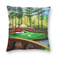 12Th Hole Augusta National Golf Club Pillowcase Polyester Linen Velvet Creative Zip Decor Pillow Case Home Cushion Case 45X45 Peach skin 18*18(CM)-1Pcs
