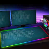 RGB Hexagon Gaming Mouse Pad XXL Antislip Rug Desk Mat Computer Accessories Office Geometric Mousepad Luminous Extended Game Mat RGB300x600x3mm