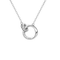 English Letter Mobius Ring Buckle with Diamond Geometry Necklace Temperament As A Gift for Best Friends