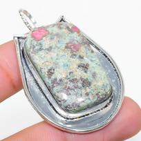 Ruby in Fuchsite Ethnic 925 Sterling Silver Jewelry Pendant 2.05  q4o38