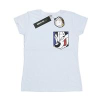 Looney Tunes Womens/Ladies Pepe Le Pew Face Faux Pocket Cotton T-Shirt L balta
