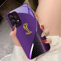 Gradient Golden Snake For Samsung Galaxy S10 4G S20 11E 30 S21 21 22 S24 Fe Pro S23 S25 Ultra 5G S9 Tempered Glass Phone Case For Samsung S9 Plus