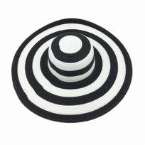 Women Fashion Stripe Wide Brim Floppy Straw Hat Foldable Summer Beach Sun Cap