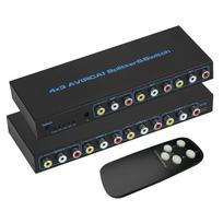 RCA Switcher Selector 4x3 RCA Switcher Splitter 4 Input 3 Output 1080P 60Hz AV Switcher Compatible with DVD Camera Video Includes IR Remote Control juoda
