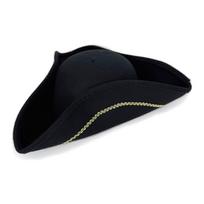 Victorian Pirate Hat Warm Tricorn Hat for Victorian Theme Event Dressingup Props juoda