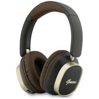 GUESS Bluetooth ENC Over-Ear Headphones Rectangle Metal Script Brown