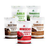 Havintha 500g Combo Amla, Reetha, Shikakai, Bhringraj & Hibiscus Powder for Hair Care | Herbal Hair Growth, Scalp Nourishment, Natural Cleansing & H
