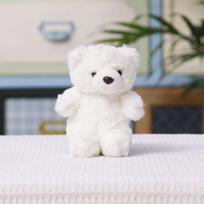 Plush Teddy Bear Keychain With Pp Cotton Filling For Kids And Adults 13cm balta