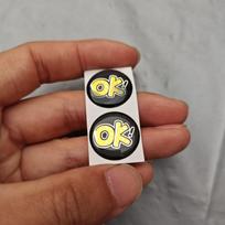 2 OK style car badge stickers, suitable for all car decoration accessories 2pc