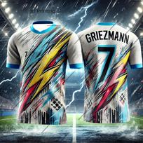 2026Spanish Football Street AI Graffiti Design Antoine Griezmann No.7 Athleisure T-Shirt Soccer Training Jersey for Adults &Kids XXS smėlis