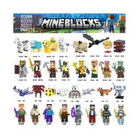32PCS Minecraft Steve Villagers Animal MiniFigures Toys