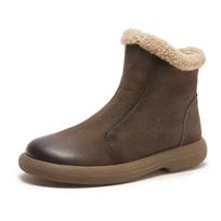 Women Fur Ankle Flats Platform Snow Boots Winter Warm Plush Shoes Woman Brand 2024 Trend Casual Walking Shoes Fad Botas Mujer 38 pilka spalva
