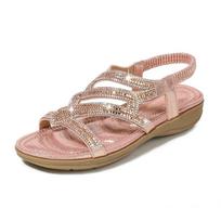 Bohemia Fashion Women Sandals Wedges Shoes Women's Flip-flops Summer Ladies Low Heels Casual Sandalias Mujer Feminina 2024 New 36 rožinė