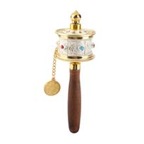 Hand Held Tibet Prayer Wheel 6 Words Mantra Double Bearings Silent Auspicious Hand Cranking Buddhist Prayer Wheel Silver sidabras