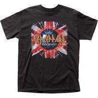 26 Def Leppard Rock Of Ages Union Jack T Mens T Shirt Rock and Roll Music Tee Black Unisex T-Shirt L