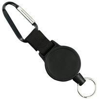 Black Retractable High-Elasticity Carabiner Keychain - Anti-Lost, Anti-Theft, Easy-Pull Buckle