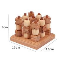 Wooden 3D Tic-Tac-Toe Chess Board Game Kid Logice Thinking Trainting Intellectual Clearance Toy Family Interactive Strategy Toy
