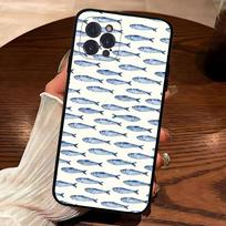 Sardines Retro Art Seafood Soft Back Phone Cover Case For IPhone 17 16 Pro Max 15 12 11 16e 13 Mini 14 15 Plus iPhone 12 pro
