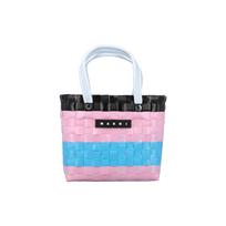 Marni Logo Mosaic Effect Color Game Exquisite Woven Tote Bag Shopping Bag Shoulder Handbag Kids tote Pink M00816M00IW0M317 Basic Set (Bag+Dust Bag)