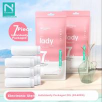 NOLANSEND Disposable Women's Underwear, Maternity No-Wash Shorts, Portable Travel Individual Pack of 7, Size 2XL [75-85kg]