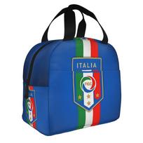 Soccer Italia Figc Insulated Lunch Bag for Camping Travel Italyan Football Lover Waterproof Thermal Cooler Bento Box Women Men One Size blue