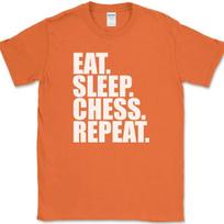 Eat Sleep Chess Repeat T-Shirt Funny Player Strategy Humor Gift Text Tee 8 S
