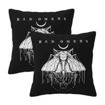 Bad Omens Noah Flannel Rock Music 2 Pcs Square Pillowcase Pillow Cover Cushion Decor Comfort Throw Pillow For Home Sofa Peach skin 18*18(CM)-2Pcs