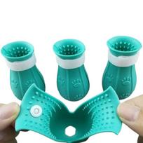 4Pcs Foot Cover Cat Claw Protector Adjustable Paw Nail Cover Boots Cat Foot Shoes  Cut Nails mėlyna