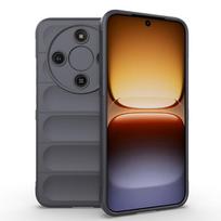 Shockproof Shield Phone Case For Honor Magic 8 Lite X9D X70 Soft TPU Frame Flannel Lining Four-Corner Airbags Protective Cover For Honor X70 tamsiai pilka spalva