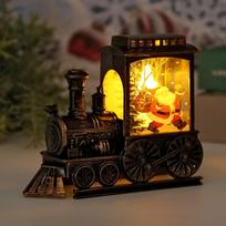 Vintage Train Night Lamp Christmas Deco LED Night Lights Battery Powered Indoor  Festive Party Decoration Portable Table Lamps yellow