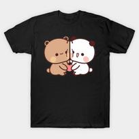 Men Black Print T-shirt Bubu And Dudu No-Cut Transfer Paper Print Cotton Tshirt 2XL juoda