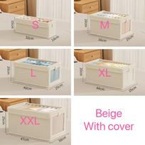 Foldable Clothes Storage Box with Transparent Window, Oxford Cloth, Household, Dustproof, 1Pc S smėlis