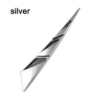 1 Pair Exterior ABS Black Silver Air Intake Vent Cover Decorative Side Flow Car Hood Sticker sidabras