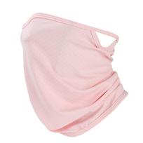 Fashion Ice Silk Summer Bandana Sun UV Protection Windproof Hang-Ear Neck Gaiter Breathable Dustproof Mesh Face Cover Hiking rožinė