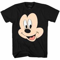 Disney Mickey Mouse Face Big Smile 100% Cotton T-shirt Mens Tees Top L beige
