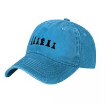 Chess Pieces Design Washed Canvas Baseball Cap Classic Black Adjustable Hat for Unisex and Women Casual Streetwear Style