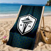 Fc Crest Design Printed Microfiber Beach Towel, Soft And Absorbent, Quick-Dry, Ideal for Summer Travel, Beach Essential, Swimming Pool 70cmx140cm(27x55inch)