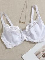„Artdewred Lace Perspective“ liemenėlis, seksualus apatinis trikotažas, apatinis raištelis, gėlėtas bralette, didelio dydžio liemenėlės 85C balta